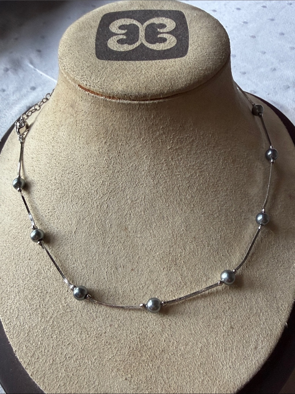 Elegant Silver-Tone Beaded Women's Necklace!